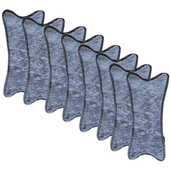 Set 8 x Rezerva din Microfibra pentru Mop Plat X Bigshot, Utilizare Umeda si Uscata, Dimensiuni 35 x 15 cm, Gri