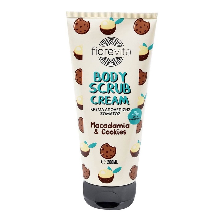 Crema Exfolianta Corp, Fiorevita, Macadamia & Cookies, Capacitate 200 ml, MYONNA IT & E- COMMERCE ®