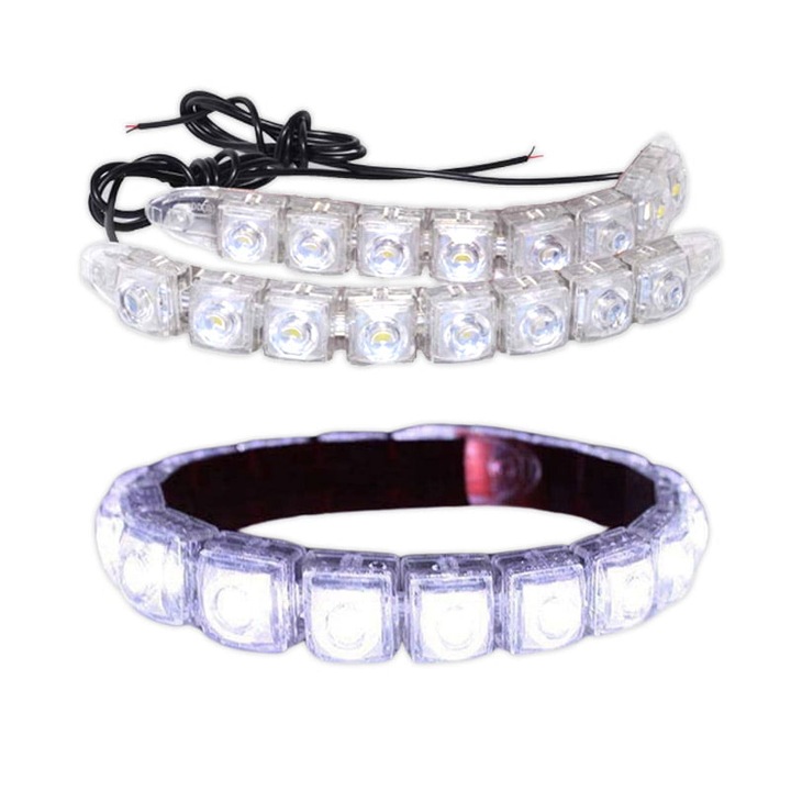 Set Lumini Auto Led DRL, Flexibile, Universale, 2 X 12, 12V - 12W