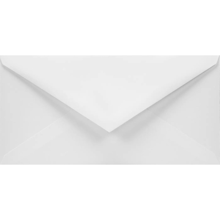 Set de plicuri decorative netede, Netuno, Z-bond, DL, 110x220mm, Lipire umeda, V-tip, 120g/m2, Hartie, alb, 500 buc