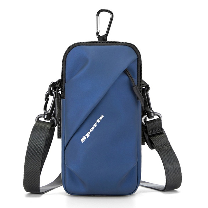 2 az 1-ben sporttáska, QttvbTna, Válltáska / Karszíj, 9,5 x 18 cm, Kék