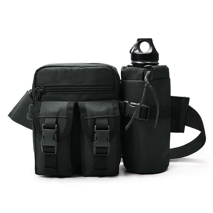 QttvbTna taktikai táska, víz- és szennyeződésálló, többfunkciós, fekete