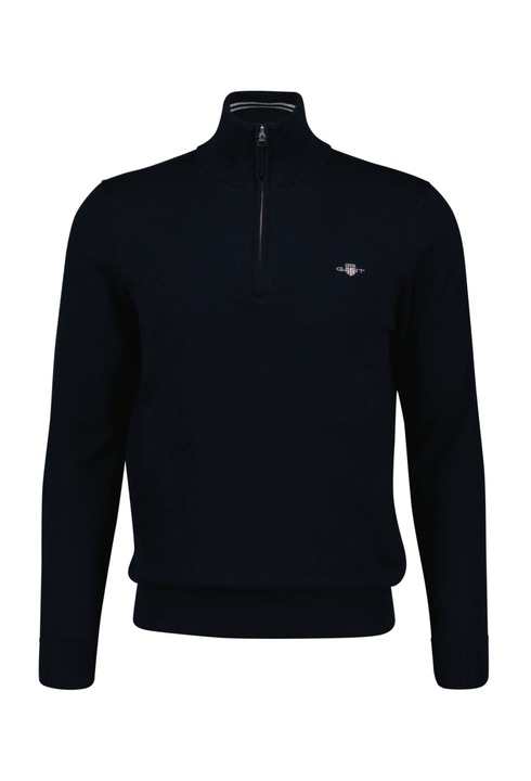 Gant, Pulover de bumbac cu fermoar scurt, Bleumarin