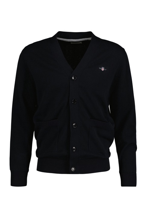 Gant, Жилетка с шпиц, копчета и лого, Черен, 3XL