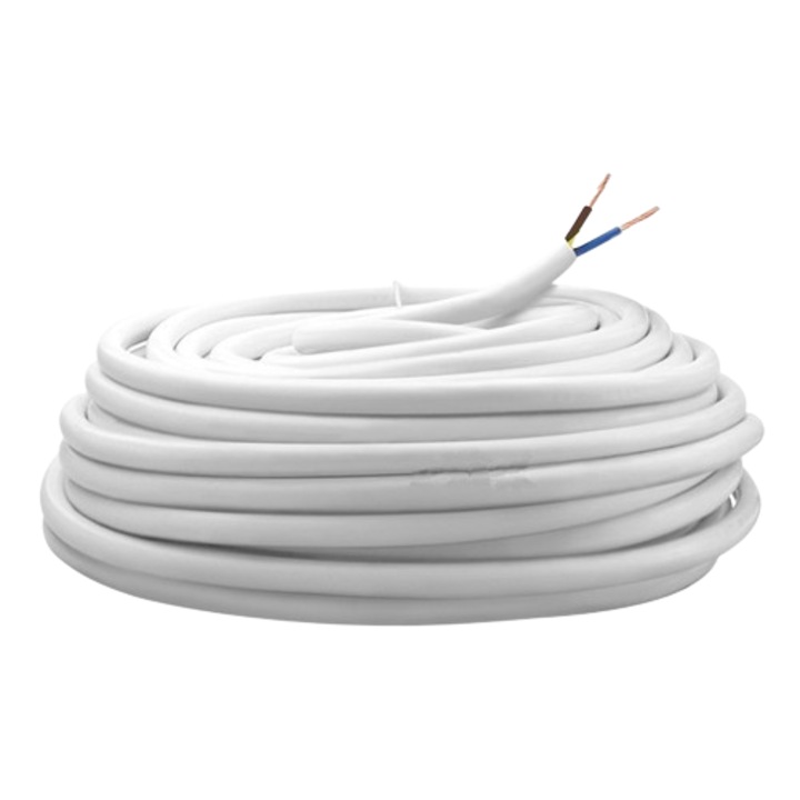 MYYM fonott elektromos kábel, fehér, 2x1, 5mm / 100m