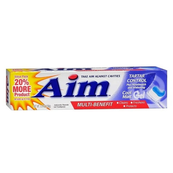 Паста за зъби гел, AIM, контрол на зъбен камък, с мента, против кариес, 156g