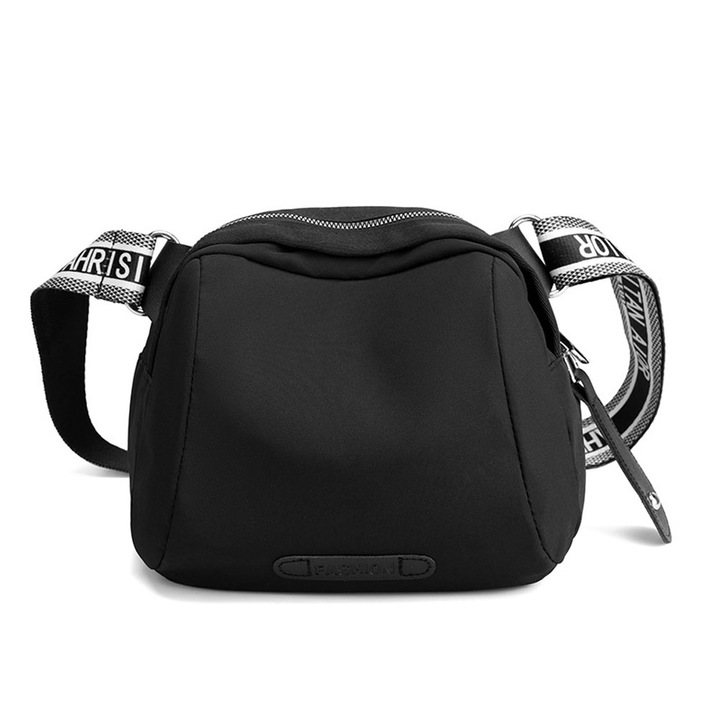 Jormftte női táska, fekete, multifunkcionális, állítható pánttal, több zsebbel