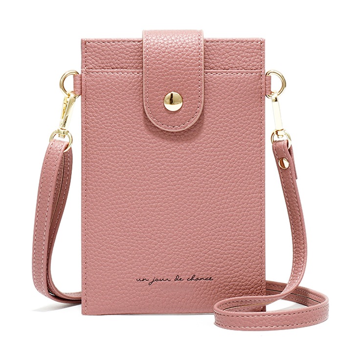 Jormftte női válltáska, rózsaszín 12.3x19x1.5cm PU/poliészter