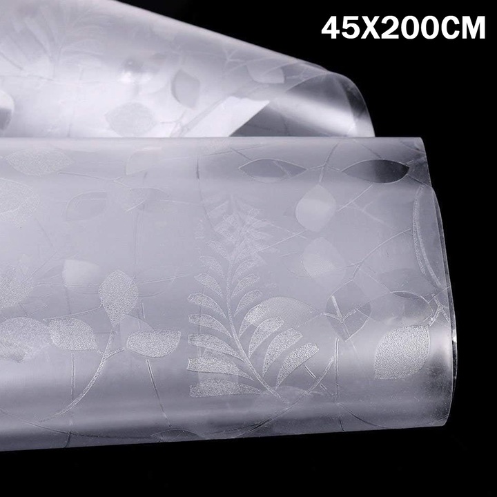Ablakfólia adatvédelemhez, statikus öntapadó üvegfólia, színes, dekoratív 3D, színes üveg ablakmatrica, elektrosztatikus ablakfólia virágmintával, 45 * 200 cm