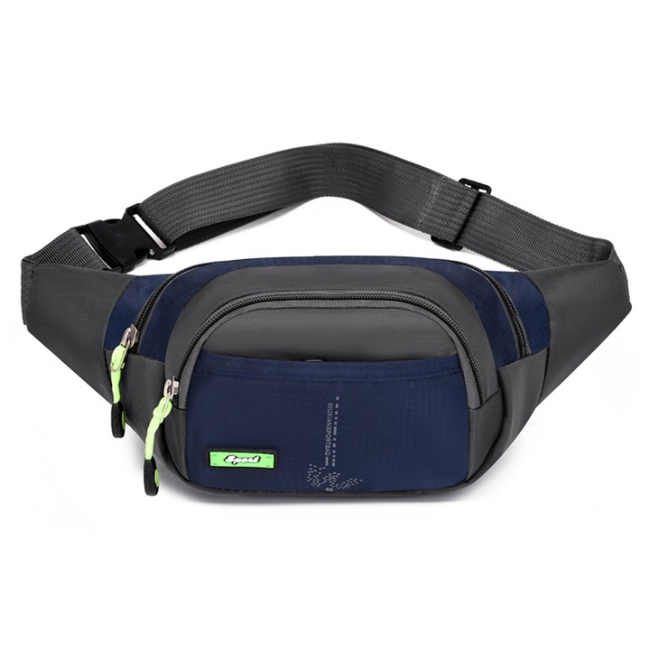 Sporttáska, nagy unisex táska állítható pánttal, tágas rekeszekkel, fekete