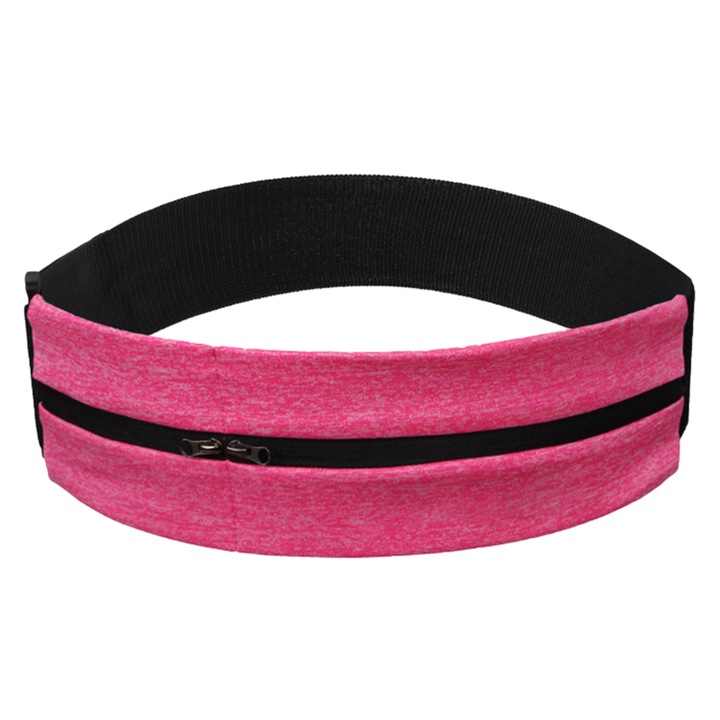 Rugalmas sport deréktáska, dupla cipzáras deréktáska, vízálló futó deréktáska