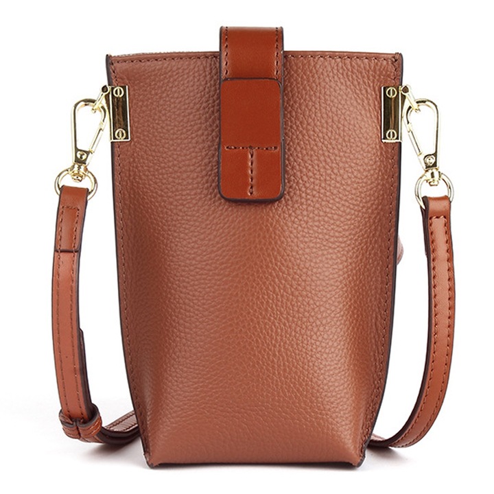 Telefonos válltáska, természetes bőr, többféle színben