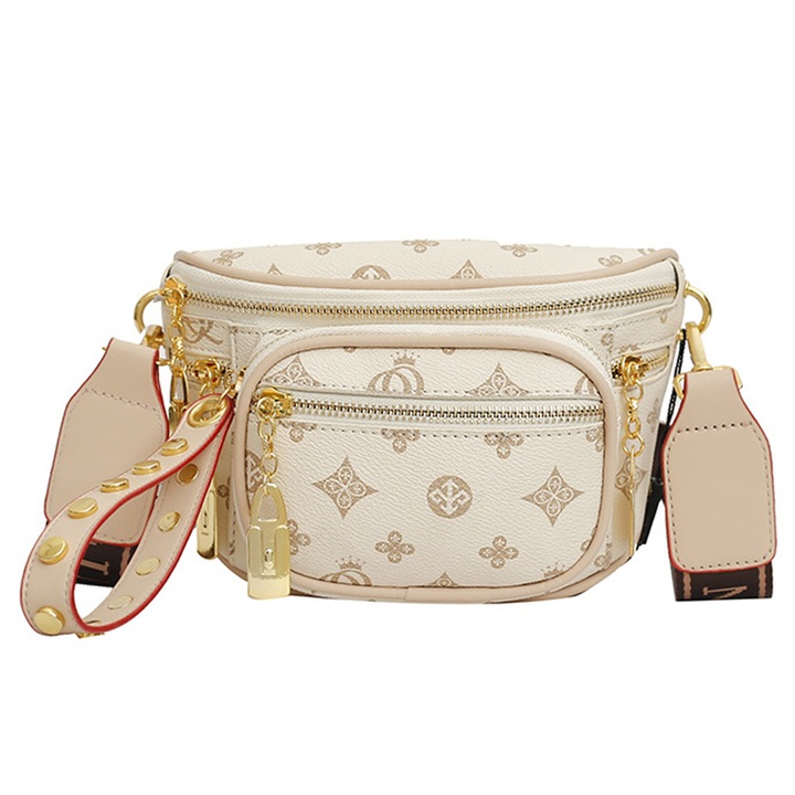 Női táska, GelldG, poliuretán, 20 x 17 x 14 cm, Ecru