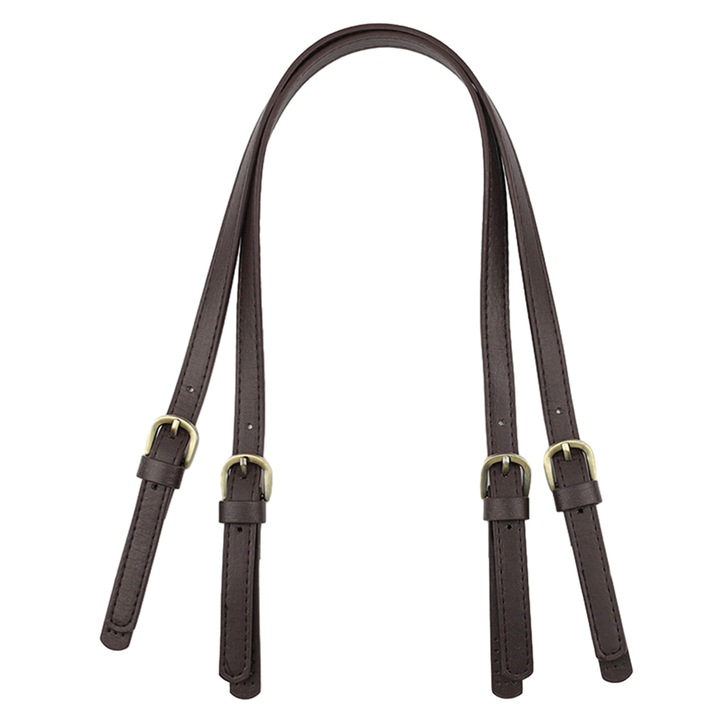 Комплект от 2 презрамки за чанта QttvbTna, кожа/метал, регулируеми, кафяви