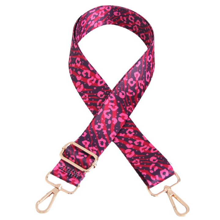 Női táska állítható pánttal, ötvözet és poliészter, többszínű, 80-140cm