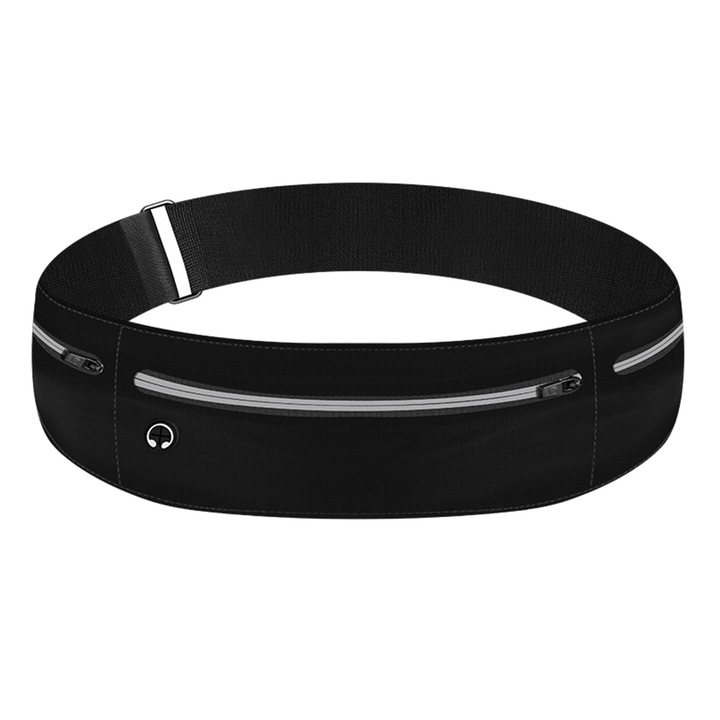 Sporttáska, ultravékony, háromzsebes kialakítás, vízálló, fekete