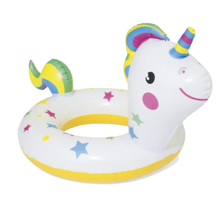 Colac de inot gonflabil pentru copii 3-6 ani, Unicorn vesel, 58 x 79 cm