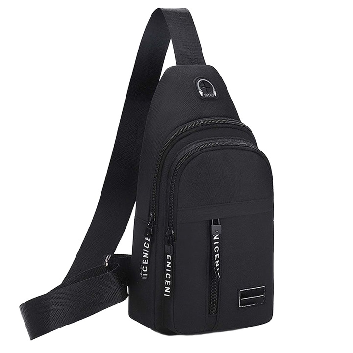 Geanta sport, multifunctionala, neagra, 30x18x6cm