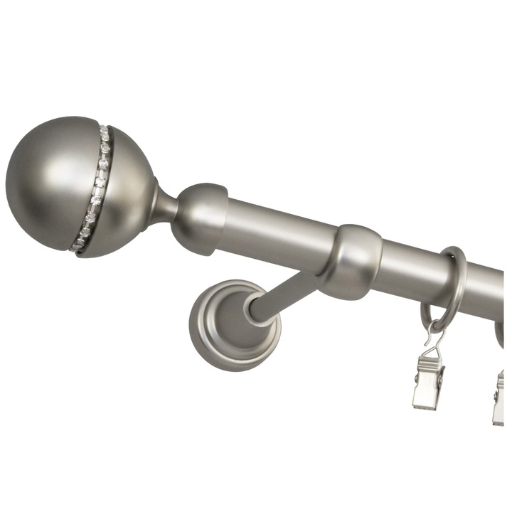 Galerie metalica, Bojanek Colosseum, Corso Diamond, Singulara, 19 mm, 160 cm, Constructie Stabila, Calitate Superioara A Materialelor, Montaj Simplu, Se Potriveste Cu Orice Decor, Crom Mat