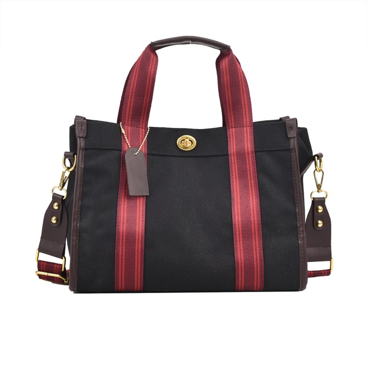 Női táska, vászon, fekete