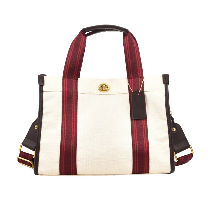 Многоцветна платнена чанта, размери 32x24x14см, с регулируема презрамка