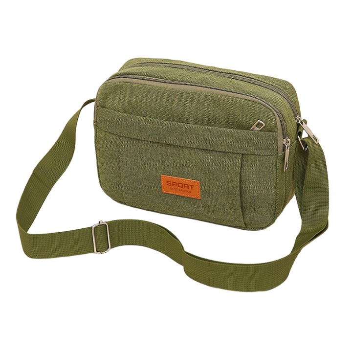 Válltáska, Jormftte, zöld, poliészter, csatos záródás