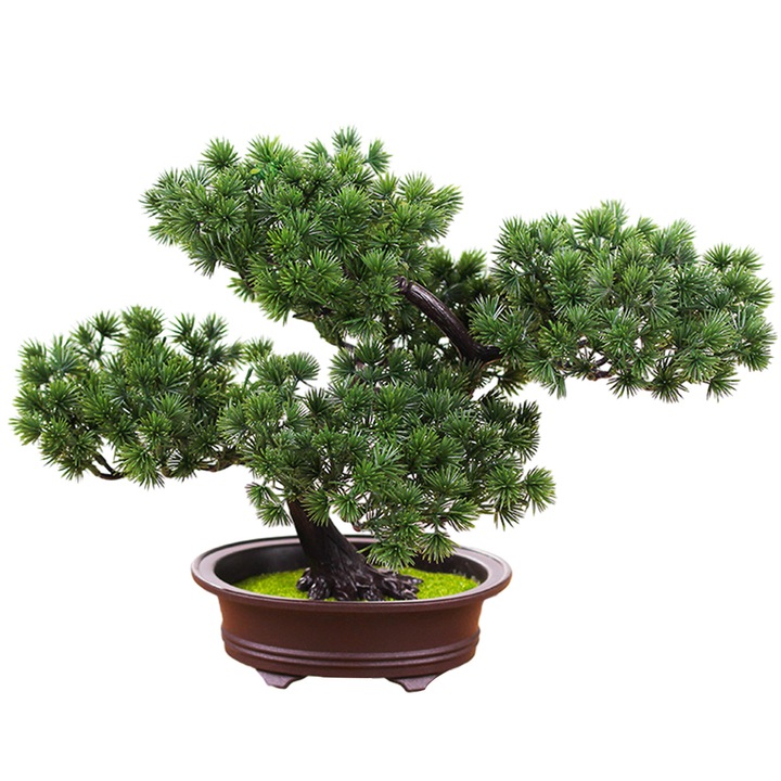 Изкуствен бонсай, Zeaicos, 40x26 см, зелен