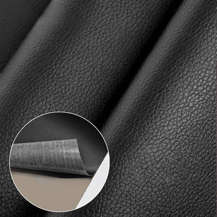 Folie Autoadeziva CCmax, 50 x 138 cm, Negru din Piele Ecologica, Reconditionat si Retapitat Articole din Piele, Canapea, Scaun, Fotolii, Interior Auto