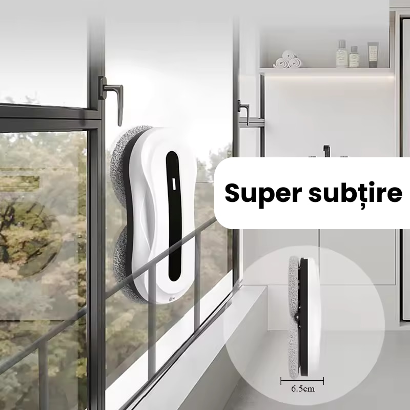 Robot curatare geamuri, 2 pulverizatoare, Control aplicatie, Telecomanda, Lavete de rezerva