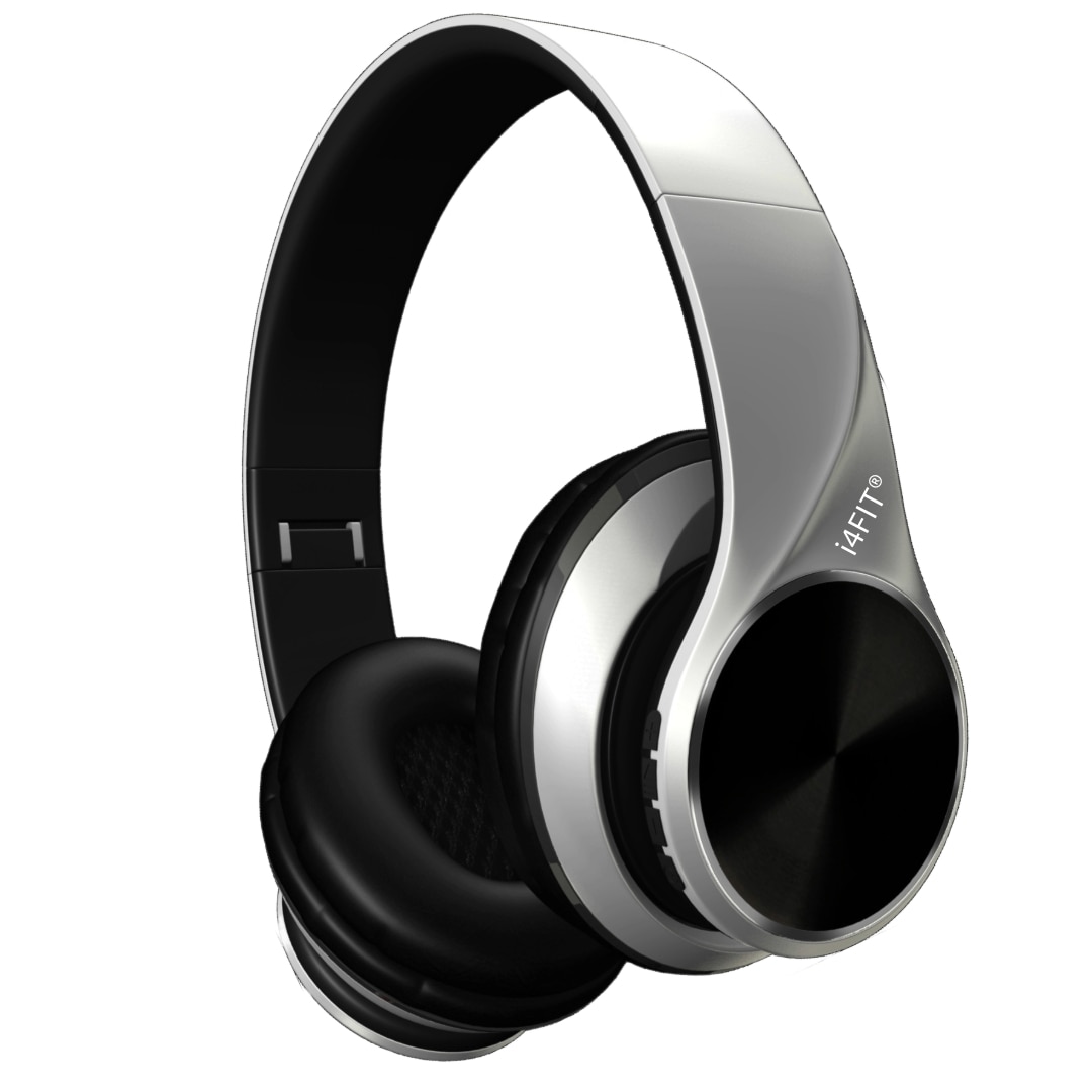 Casti wireless pliabile i4FIT®, Bluetooth 5.0, Card MicroSD, Cablu AUX, Sunet Stereo si microfon, Gri