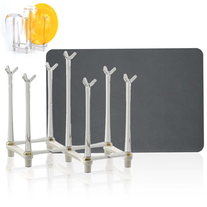 Palackszárító állvány, kihúzható, konyhapultra, ökológiai anyagból