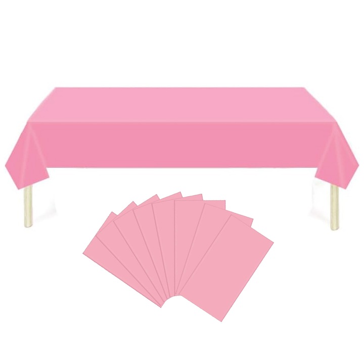 8 darabos műanyag terítő szett, Jormftte, rózsaszín, 137x274cm