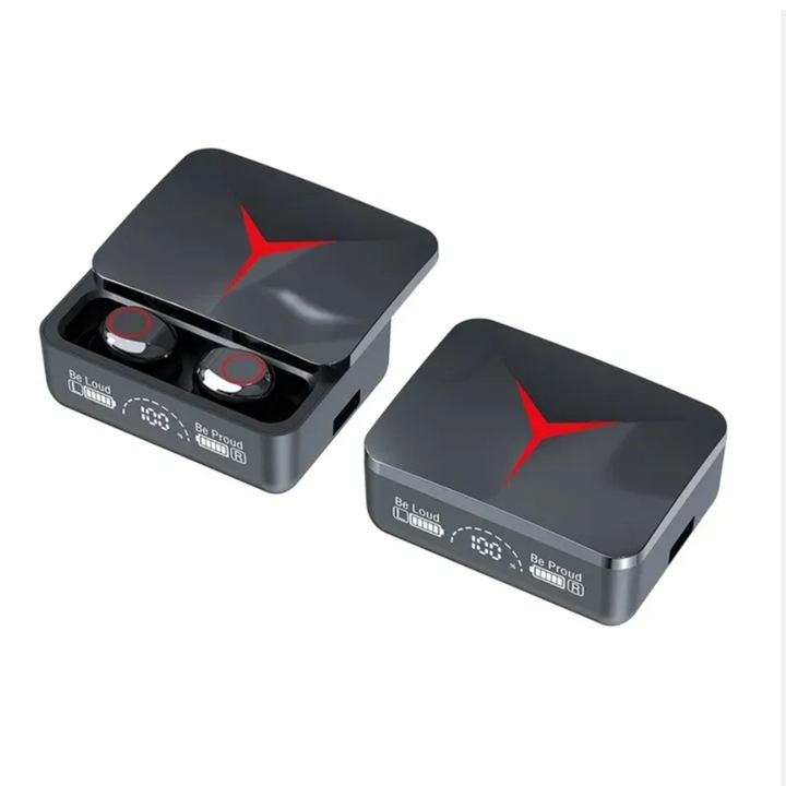 M90 Pro Intelligens vezeték nélküli fülhallgató, mikrofon, töltődoboz, fekete