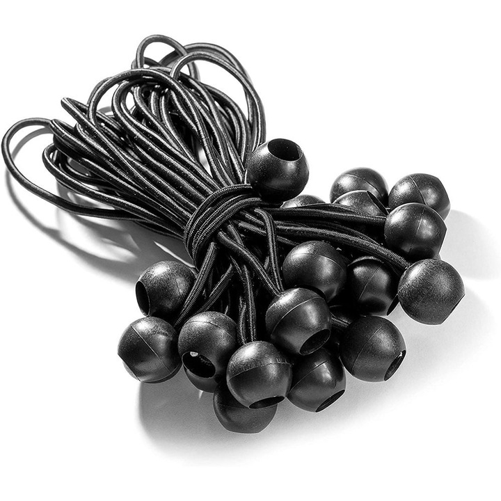 Set elastice siguranta, Enforose, rezistenta la intemperii, design simplu cu bucla, 50 buc, negru