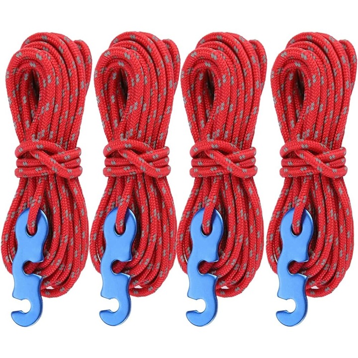 Kit cu linii reflectorizante Enforose, dispozitive de ajustare din aluminiu, portabil, pentru camping si drumetii