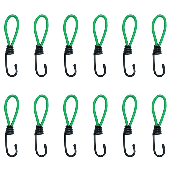 Set snururi elastice pentru camping, AMRINUGL, rezistente, reutilizabile, verde