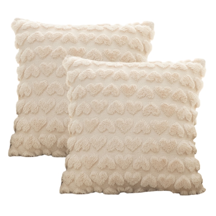 2 darabos négyzet alakú párnahuzat készlet, plüss anyag, 18x18 hüvelyk, többszínű