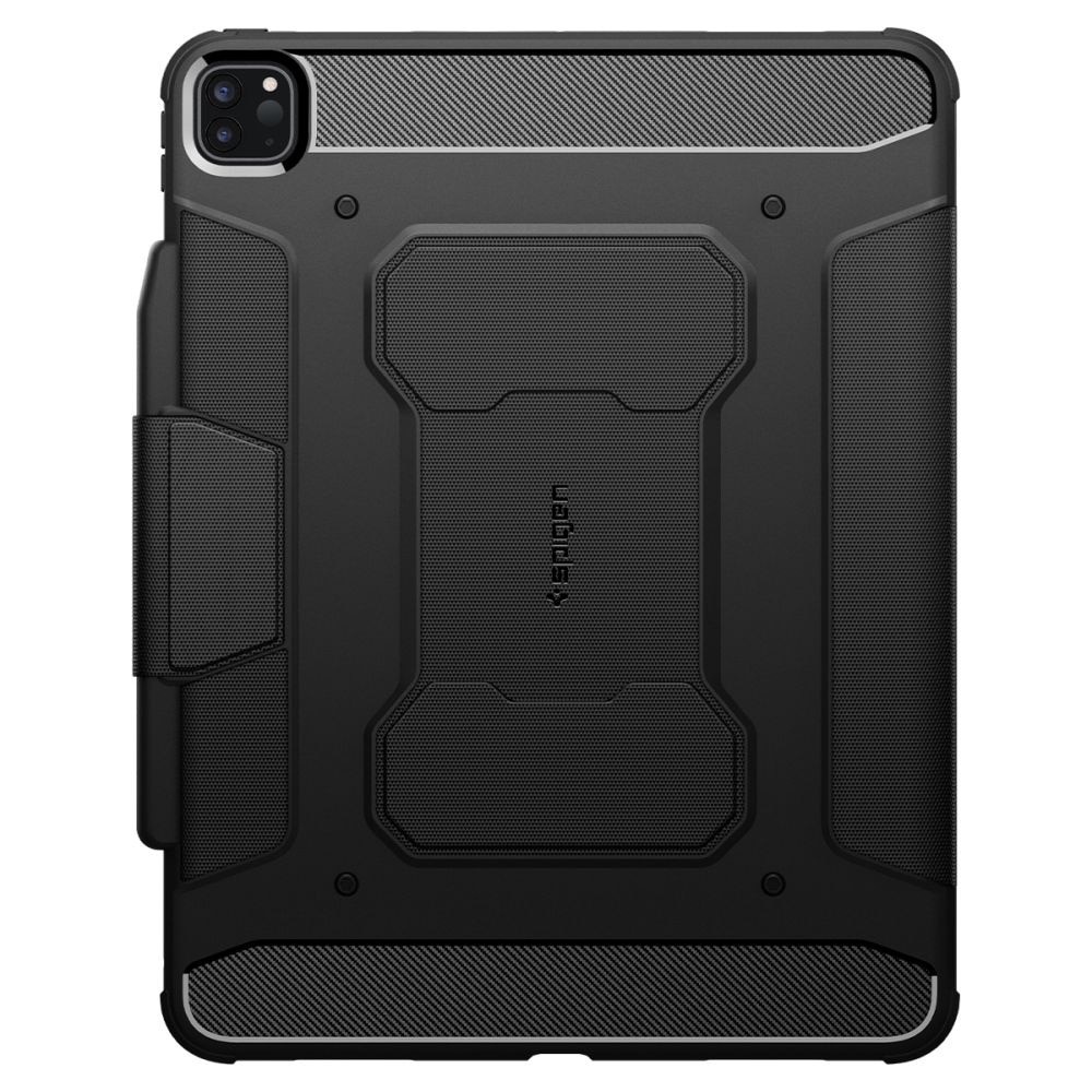 Husa Cu Grad Ridicat de Protectie pentru iPad Pro 13 2024, Tuds Protection, ru iPad Pro 13 - Spigen Rugged Armor Pro, E56, TPU, Intense Dark