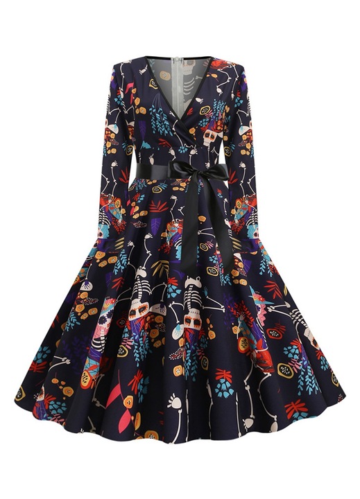 Rochie dama, Poliester/Bumbac, Multicolor, Multicolor