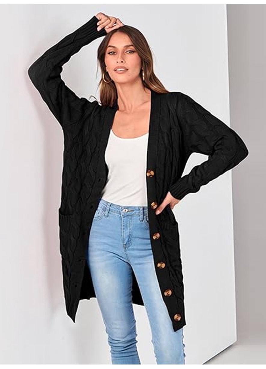 Cardigan dama, Poliester, Negru, XL INTL - eMAG.ro