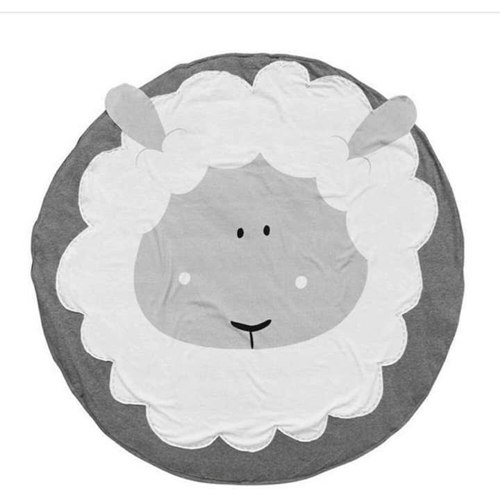 Covoras de joaca pentru copii, design animal, bumbac, 90cm