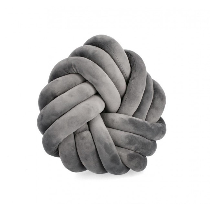 Set 4 perne decorative textil gri Entwine 38x10 cm