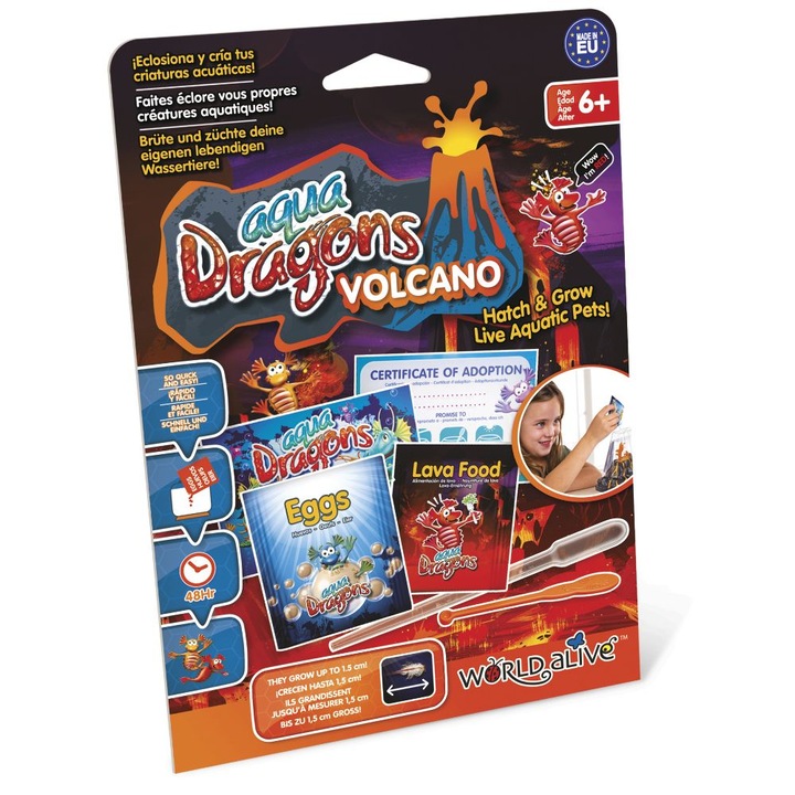 Set educativ STEM - AQUA DRAGONS Vulcan, dragoni rosii - kit reumplere/starter