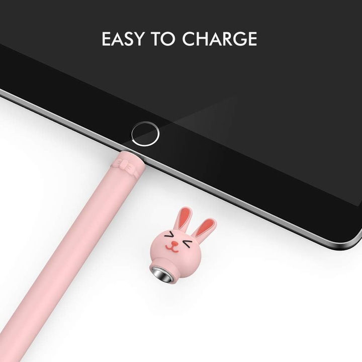 Husa silicon pentru Apple Pencil 1st Gen, model desen animat, colorat, marime standard