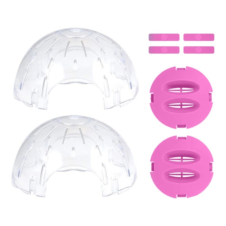 Minge de alergare pentru hamsteri, 14.5cm, plastic, roz