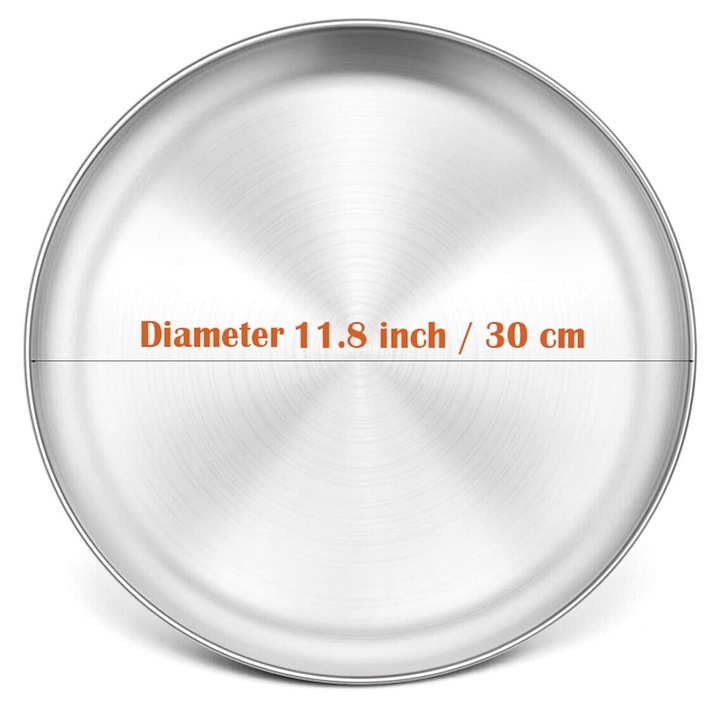 Tava pentru pizza, Inox, 30cm, Argintiu