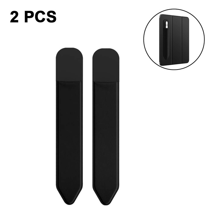 2 db Apple Pencil 1/2nd tartó készlet, ökológiai bőr, kompatibilis Apple iPad / iPad Air/ 9.7 / Pro 9.7"/ Pro 10.5"/12.9"/Pro 12.9, fekete