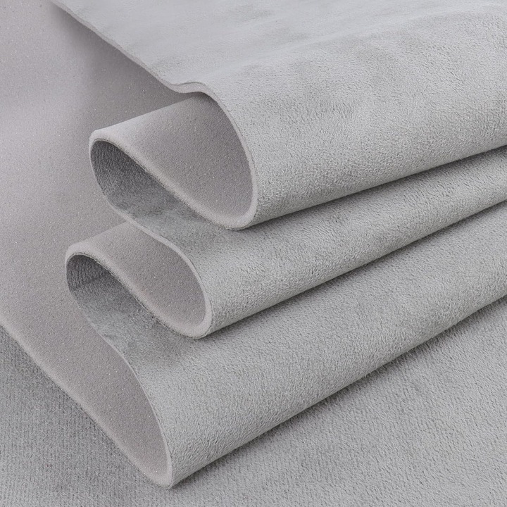 Material Tapiterie Auto, Malex Tapiterie Import®, Alcantara, 100 x 150 cm, Gri, 1 Metru Liniar, Material Textil Auto, Buretat 3mm, Elastic, Pentru Plafon, Fete Usi, Flexibil, Usor De Aplicat, Aderenta Buna, Durabil, Material Pentru Reconditionare Auto