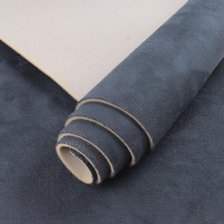 Material Tapiterie Auto, Malex Tapiterie Import®, Alcantara, 100 x 150 cm, Gri Inchis, 1 Metru Liniar, Material Textil Auto, Buretat 3mm, Elastic, Pentru Plafon, Usi, Flexibil, Usor De Aplicat, Aderenta Buna, Durabil, Material Pentru Reconditionare Auto