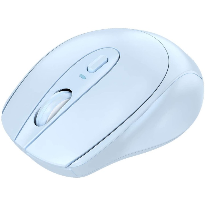 Vezeték nélküli egér, újratölthető, csendes kivitel, kék, hordozható